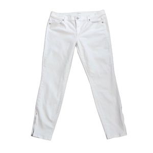LOFT MODERN SKINNY ANKLE WHITE JEANS SIZE 30/10